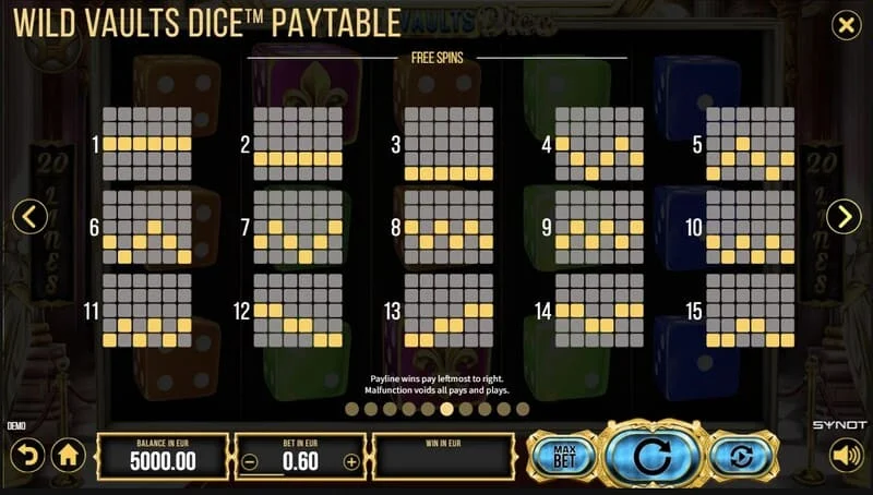 Wild Vaults Dice – Card Gamble ekrāns ar dubultošanu pēc kārts krāsas